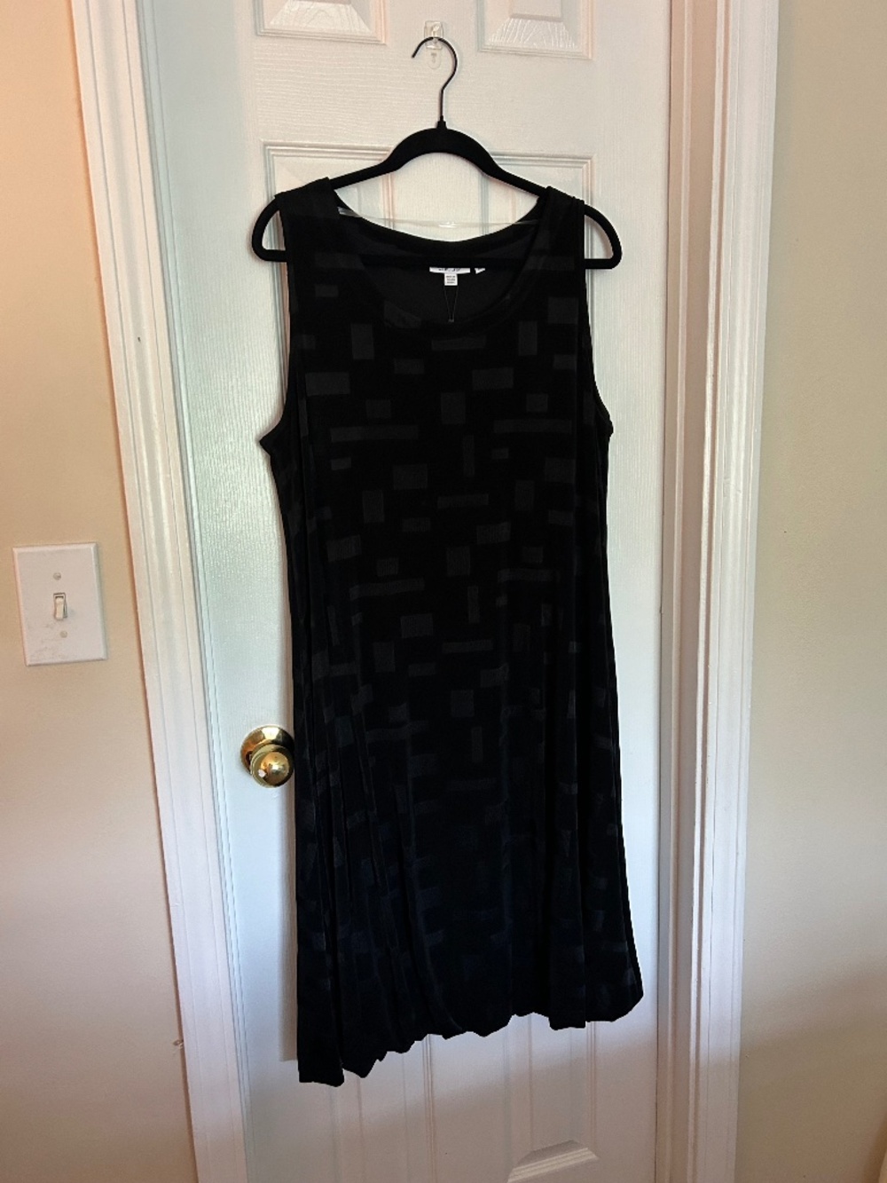 Chicos Textured Knit Dress Black Size 3 NWT